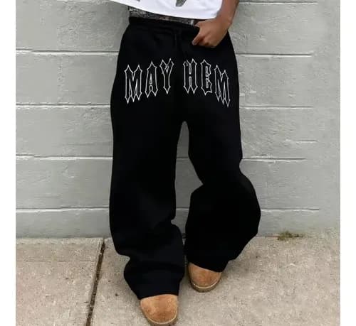 Calça Larga Baggy Streetwear Metal Gotica Punk Estilosa 704